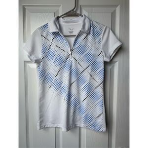 Izod Golf Classic Cool FX Golf Short Sleeve White Polo Retro